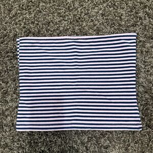Striped Pink and Navy Knit Tube Top